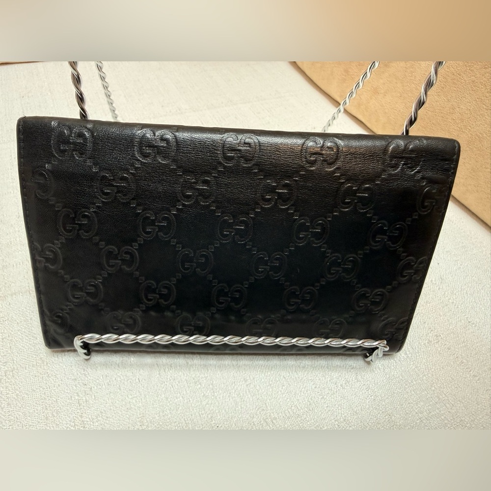Gucci Black Guccissima Leather Continental Wallet Snap Closure - Picture 6 of 13